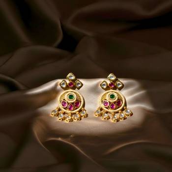 Antique Rajwadi Moissanite Polki Dangler Earrings 2
