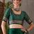Green color ready to wear semi modal saree with unstitched designer blouse