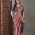 Wine color ready to wear semi modal saree with unstitched designer blouse