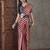 Wine color ready to wear semi modal saree with unstitched designer blouse
