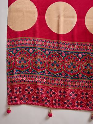 Blue color Pre Pleated semi modal saree with unstitched designer blouse 2