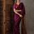 Wine color ready to wear semi modal saree with unstitched designer blouse