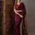 Wine color Pre Pleated semi modal saree with unstitched designer blouse