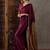 Wine color ready to wear semi modal saree with unstitched designer blouse
