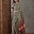 Green color ready to wear semi modal saree with unstitched designer blouse