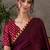 Wine color ready to wear semi modal saree with unstitched designer blouse