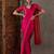 Pink color ready to wear semi modal saree with unstitched designer blouse