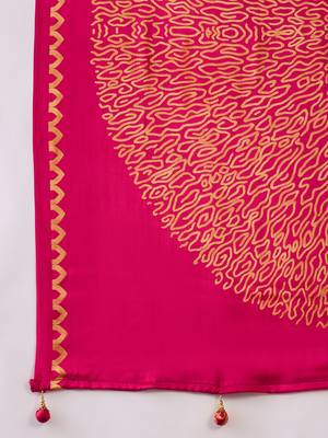 Pink color Pre Pleated semi modal saree with unstitched designer blouse 2