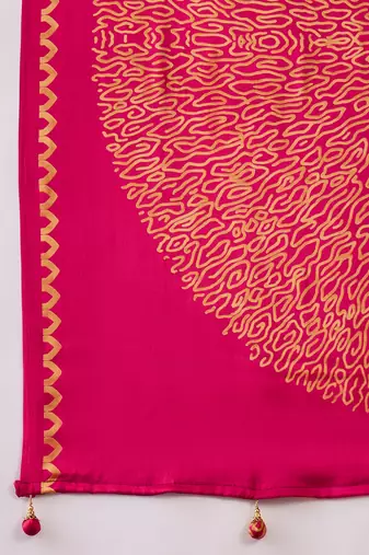 Pink color Pre Pleated semi modal saree with unstitched designer blouse