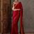 Red color ready to wear semi modal saree with unstitched designer blouse