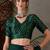 Green color ready to wear semi modal saree with unstitched designer blouse
