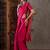 Pink color ready to wear semi modal saree with unstitched designer blouse