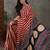 Red color ready to wear semi modal saree with unstitched designer blouse