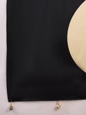 Cream color Pre Pleated semi modal saree with unstitched designer blouse 2