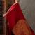 Red color ready to wear semi modal saree with unstitched designer blouse