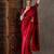 Red color ready to wear semi modal saree with unstitched designer blouse