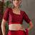 Red color ready to wear semi modal saree with unstitched designer blouse