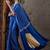Blue color ready to wear semi modal saree with unstitched designer blouse