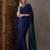 Blue color ready to wear semi modal saree with unstitched designer blouse