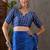 Blue color ready to wear semi modal saree with unstitched designer blouse