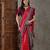 Red color ready to wear semi modal saree with unstitched designer blouse