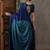 Blue color ready to wear semi modal saree with unstitched designer blouse