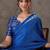 Blue color ready to wear semi modal saree with unstitched designer blouse