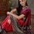 Red color ready to wear semi modal saree with unstitched designer blouse