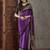 Brown color ready to wear semi modal saree with unstitched designer blouse