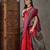 Red color ready to wear semi modal saree with unstitched designer blouse