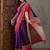 Purple color ready to wear semi modal saree with unstitched designer blouse