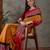Yellow color ready to wear semi modal saree with unstitched designer blouse