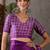 Purple color ready to wear semi modal saree with unstitched designer blouse