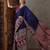 Blue color ready to wear semi modal saree with unstitched designer blouse