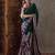 Green color ready to wear semi modal saree with unstitched designer blouse