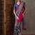 Pink color ready to wear semi modal saree with unstitched designer blouse