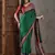 Green color Pre Pleated semi modal saree with unstitched designer blouse