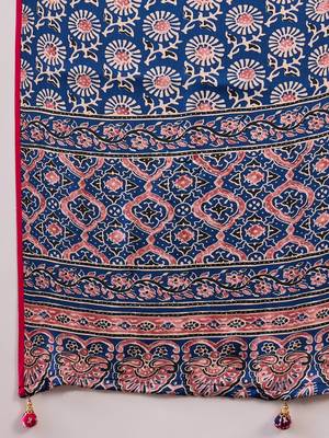 Pink color Pre Stitched semi modal saree with unstitched designer blouse 2