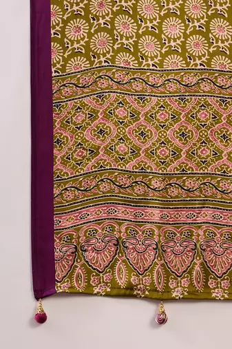 Wine color Pre Stitched semi modal saree with unstitched designer blouse