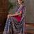 Pink color ready to wear semi modal saree with unstitched designer blouse
