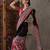 Black color ready to wear semi modal saree with unstitched designer blouse