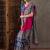 Pink color ready to wear semi modal saree with unstitched designer blouse