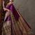 Wine color ready to wear semi modal saree with unstitched designer blouse