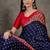 Blue color ready to wear semi modal saree with unstitched designer blouse