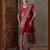 Red color ready to wear semi modal saree with unstitched designer blouse