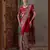 Red color Pre Stitched semi modal saree with unstitched designer blouse