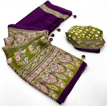 Wine color Pre Stitched semi modal saree with unstitched designer blouse 5