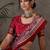 Red color ready to wear semi modal saree with unstitched designer blouse