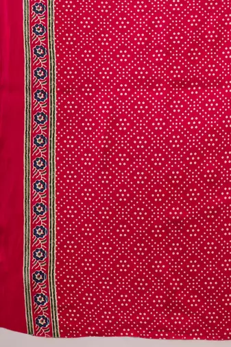 Pink color Pre Stitched semi modal saree with unstitched designer blouse