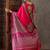 Pink color ready to wear semi modal saree with unstitched designer blouse